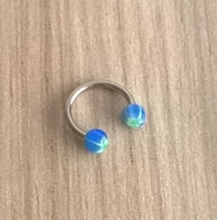Piercing podkova z chirurgické oceli 10 mm modý číslo 12 (BB277)