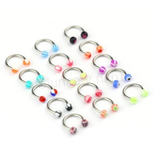 Piercing podkova z chirurgické oceli - více barev 10 mm (BB277)