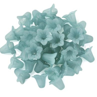 Plastové korálky zvoneček, kytička 18 x 17 mm | Modrá tyrkys (AC222)