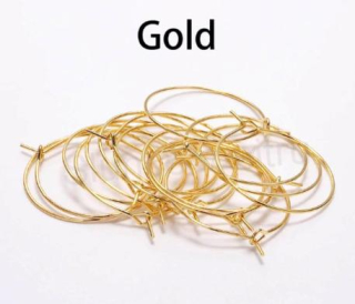 Kruhy z chirurgické oceli – zlaté, 30 mm (AA255)