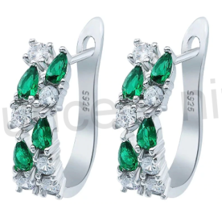 Postříbřené zirkonové naušnice (BE202)