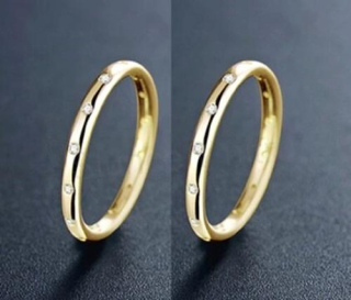 Snubní prsteny pozlacené se zirkony CZ AAA – elegantní sada pro pár (BE32)