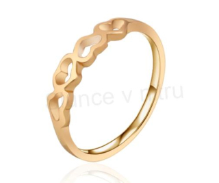 Pozlacený prsten se srdíčky (BP20)