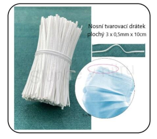 Drátky do roušek poplastované ploché (C289)