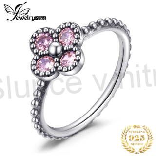 Postříbřený prsten se zirkony kytička (BE132)