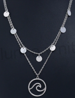 Vícevrstvý náhrdelník s ozdobami (BD218)