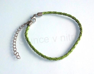 Splétaný náramek z umělé kůže s karabinkou (N113)