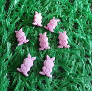 Starorůžový korálek zajíček 9 x 14 mm (AC226)