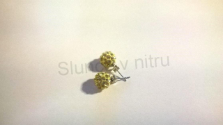 Puzetové náušnice postříbřené s křišťálky CZ světle zlaté (BB289)