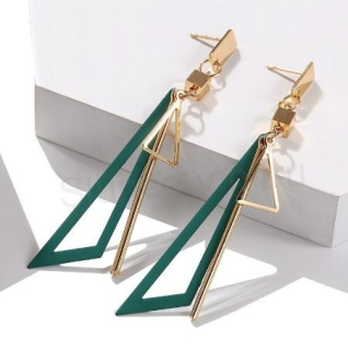 Dlouhé geometrické puzetové visací náušnice – moderní design (BB290)