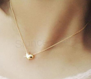 Náhrdelník s ozdobou srdíčko pozlacený (BD224)