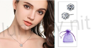 Postříbřený řetízek přívěsek se zirkonem + dárek (BE140)