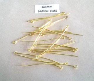 Ketlovací jehla 40 mm zlatá 20 kusů v balení (AA269)