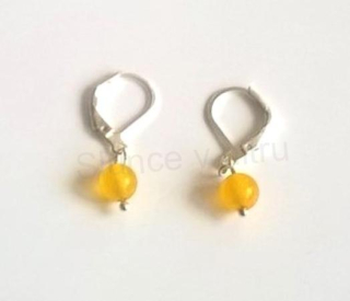 Minerální achátové náušnice 6,2 x 6,2 mm (X224)