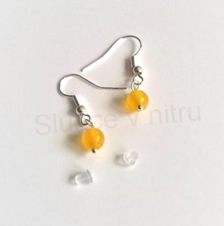 Minerální achátové náušnice 6,3 mm (X225)