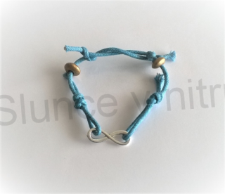 Provázkový náramek přátelství, ručně pletený s korálky (BC429)