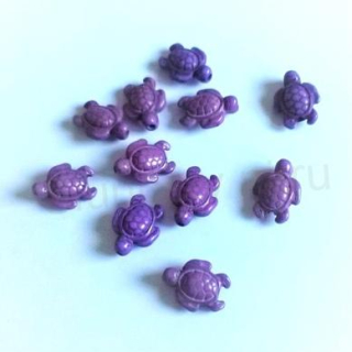 Tyrkysová želva z minerálů - 15,4 x19 mm Světle fialová (X232)