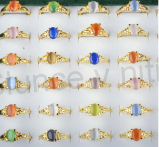 Pozlacený prsten s polodrahokamenem Kočičí oko (BP149)