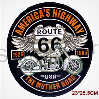 Moto nášivka Route 66 Americas Highway velká  (C336)