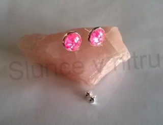 Puzetové náušnice syntetický opál (BB298)