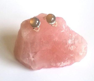 Minerální náušnice klipsy s Achátem 10 x 10 mm (BB308)