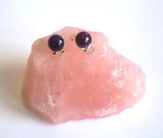 Minerální náušnice klipsy s Ametystem 10 x 10 mm (BB309)