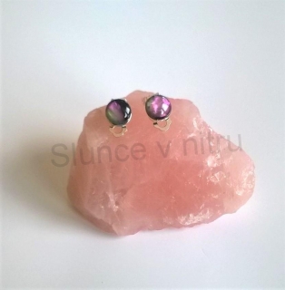 Náušnice klipsy se syntetickým opálem 20 x 10 mm (BB310)