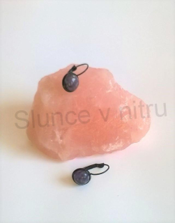 Minerální černé Ametystové náušnice (X244)