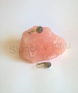Minerální stříbrné achátové náušnice 10 x 10 mm (X246)