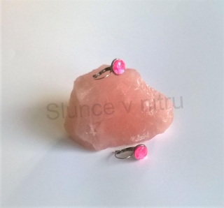 Stříbrné náušnice ze syntetického opálu (BB313)