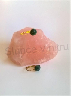 Minerální zlaté achátové náušnice 10 x 10 mm (X249)