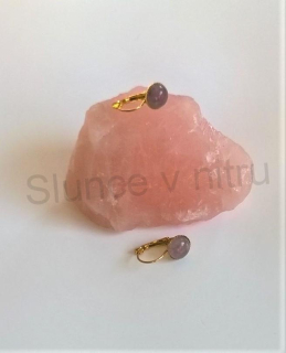 Minerální zlaté ametystové náušnice (X250)