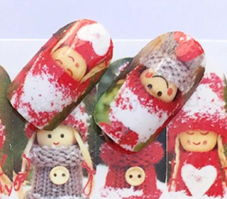 Obtisky, nálepky na nehty mix - zimní 1 arch | 10 kusů (G53)