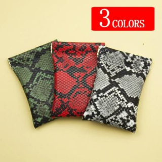 Kožená peněženka hadí vzor - klapačka, klíčenka (J28)