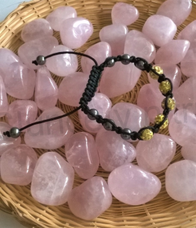 Náramek shamballa s pave korálků Swarovski žluté (BC449)