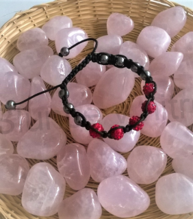 Náramek shamballa s pave korálků Swarovski červené (BC450)