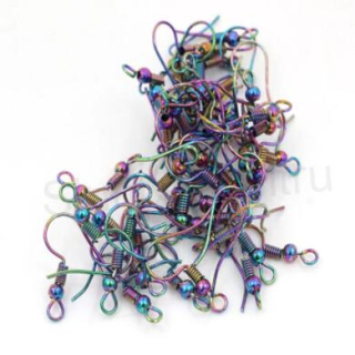 Afroháček barevný, multicorol chirurgická ocel 20 mm, 1 pár (AA274)