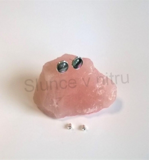 Puzetové náušnice syntetický opál (BB318)