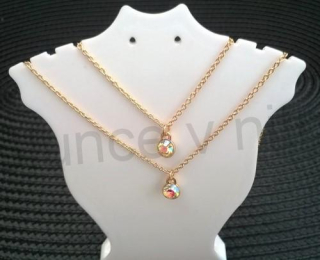 Dvojitý náhrdelník se dvěma kamínky (BD229)