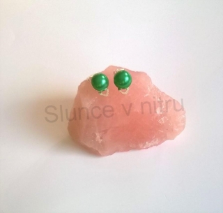 Náušnice klipsy s perleťovou perlou 10 x 20 mm (BB327)