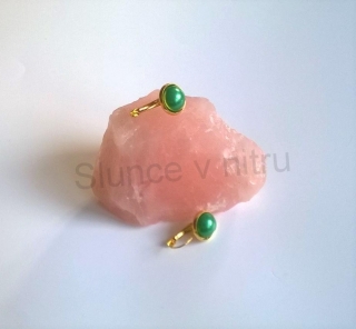 Zlaté náušnice s  perleťovou perlou (BB336)