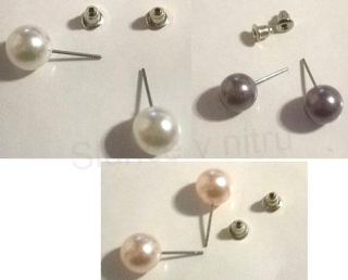 Puzetové náušnice s perličkami AB – více barev, 10 × 20 mm (BB350)