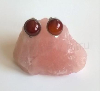 Minerální náušnice klipsy s karneolem 22,1 x 17,5 mm (X261)