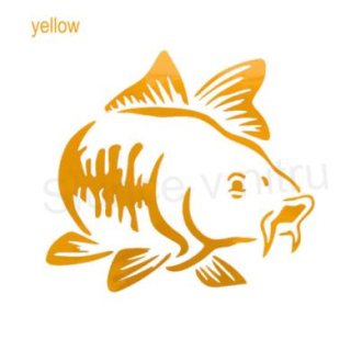 Samolepky na auto pro rybáře 3D žlutá (E169)