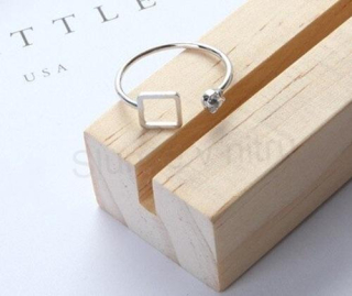 Otevřený geometrický prsten se zirkonem (BP141)