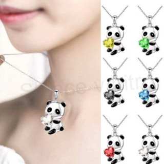 Postříbřený náhrdelník s přívěskem medvídek se zirkonem (BD231)