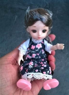 Pohyblivá panenka Doll 16 cm s dlouhými vlasy (D213)
