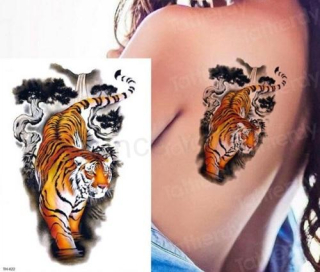Voděodolné, dočasné tetovaní tygr (E181)