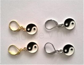 Jemné náušnice Jin a Jang z chirurgické oceli (BB356)