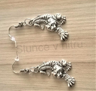 Dlouhé visací náušnice s tygrem (BB362)